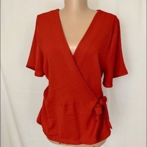 Beautiful red wrap blouse!